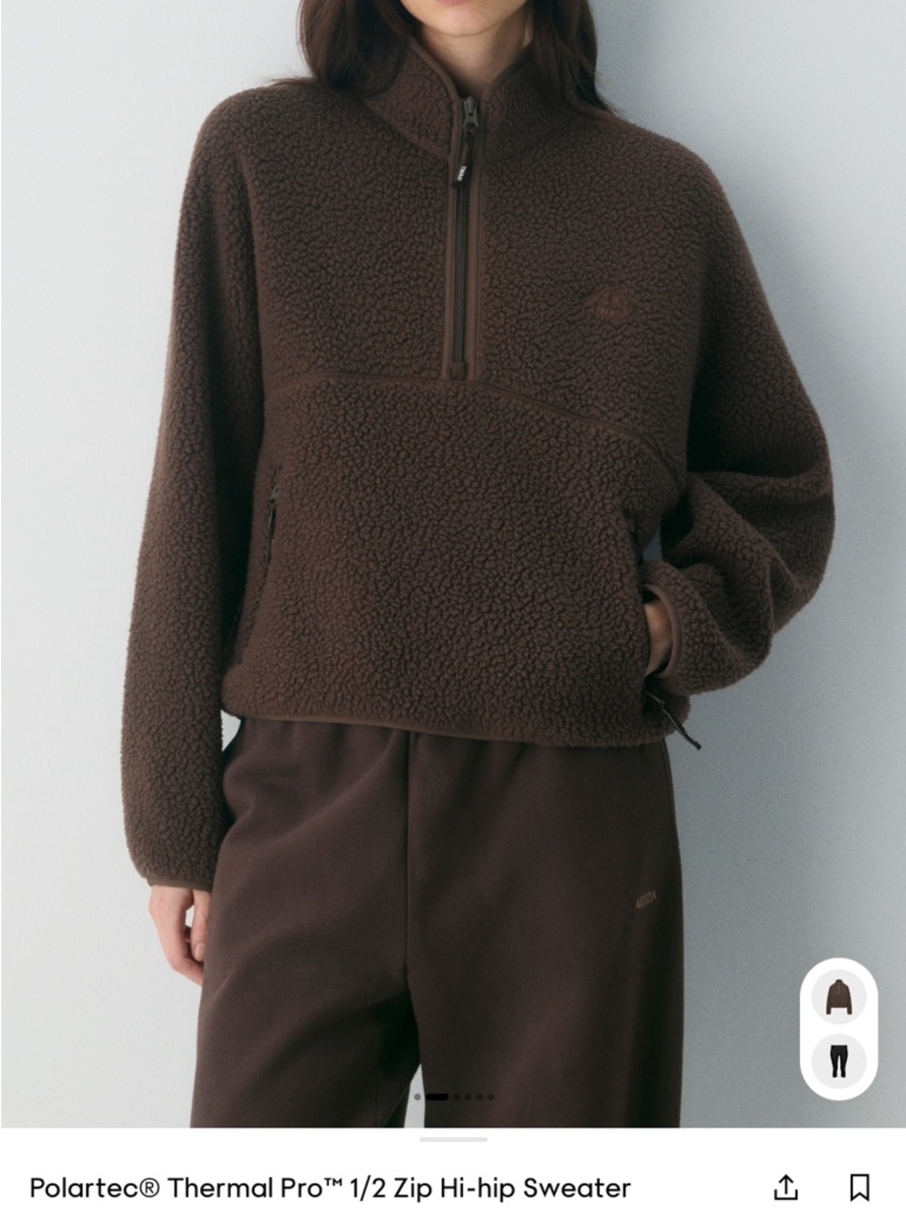 TNA Kids Dark Brown Sherpa Half-Zip Jacket